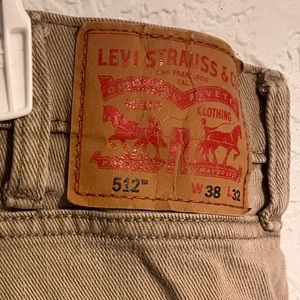 Levi’s 512 Slim Straight Tan Jeans 38x32